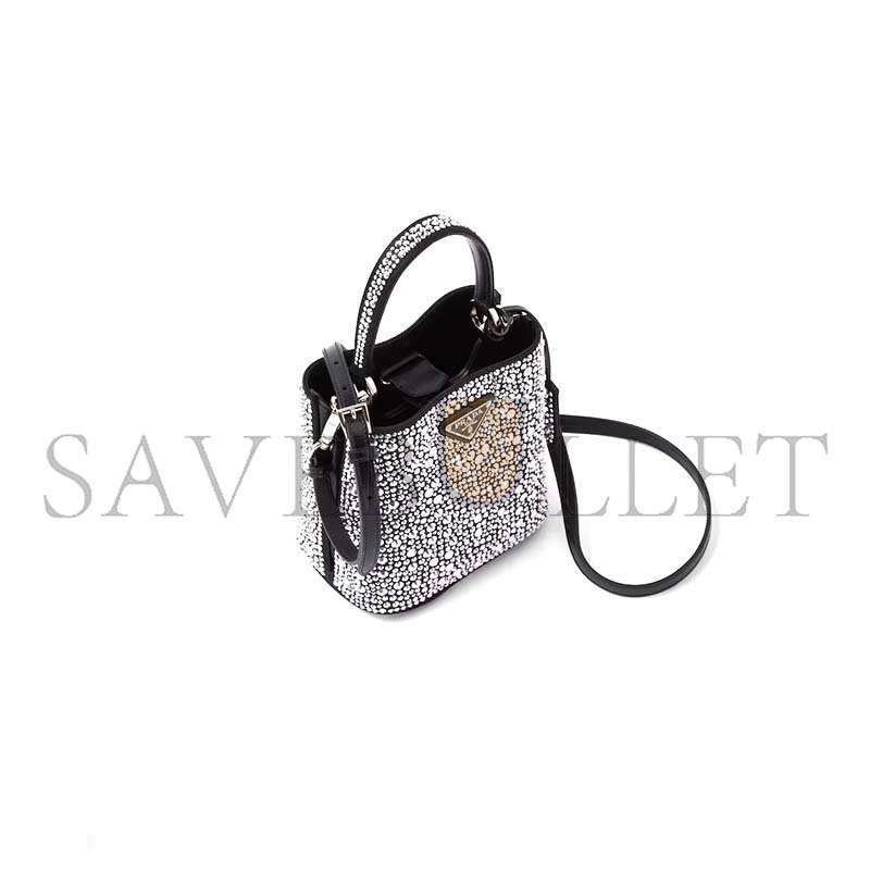 Pra*a panier satin bag with crystals 1ba373 (16*15*9.5cm)